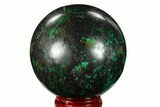 Polished Malachite Sphere - Peru #156461-1